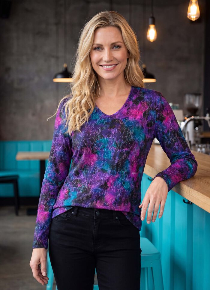Pullover in Jacquard-Feinstrick 